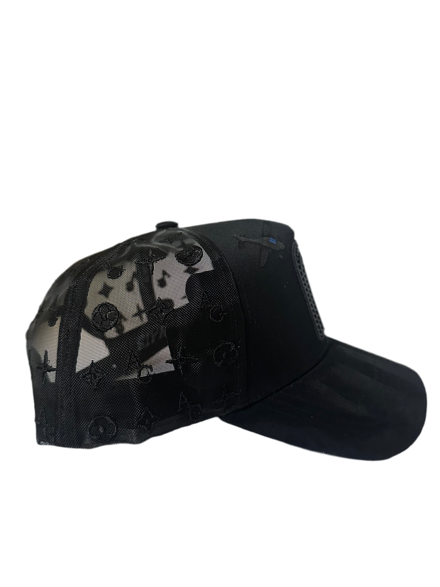 Total Black M Rhinestones Suede Hat